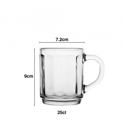 Caneca Vidro Redondo 250ml 7.2X9cm