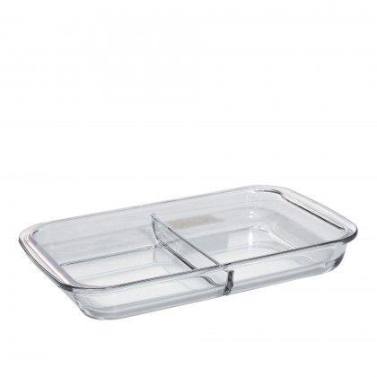 Assadeira Vidro com Divisória 39X23.5X5.5cm Assadeira Vidro com Divisória 39X23.5X5.5cm