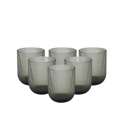 Copo sem P� Stripes Cinzento 250ml 7.5X9.5cm Pack 6