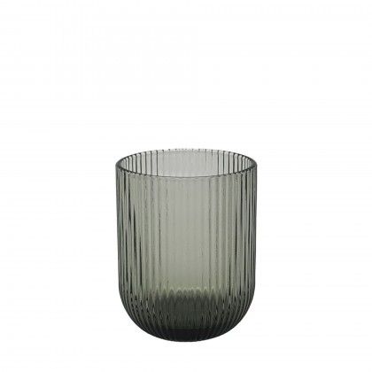 Copo sem P� Stripes Cinzento 250ml 7.5X9.5cm Pack 6
