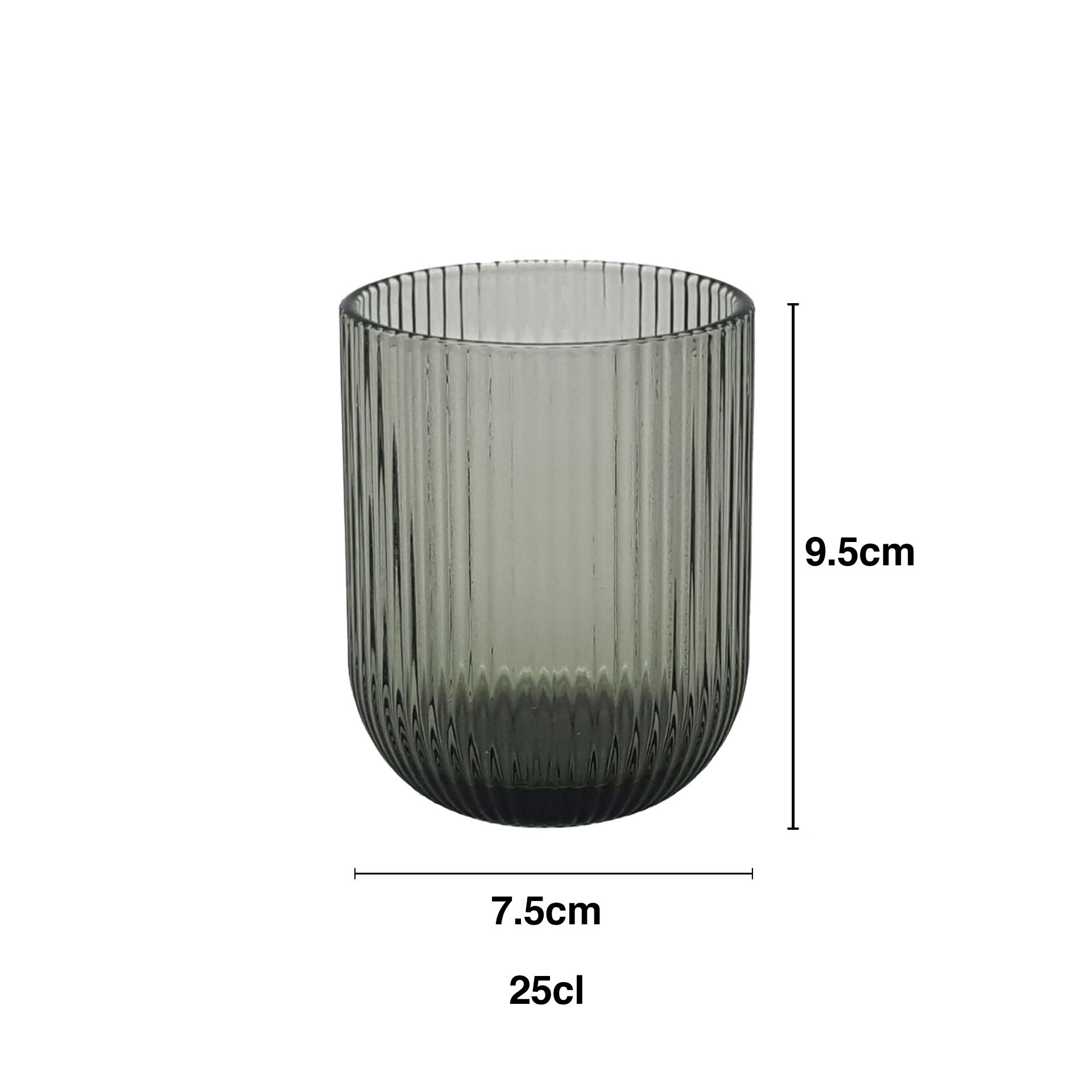 Copo sem Pé Stripes Cinzento 250ml 7.5X9.5cm Pack 6