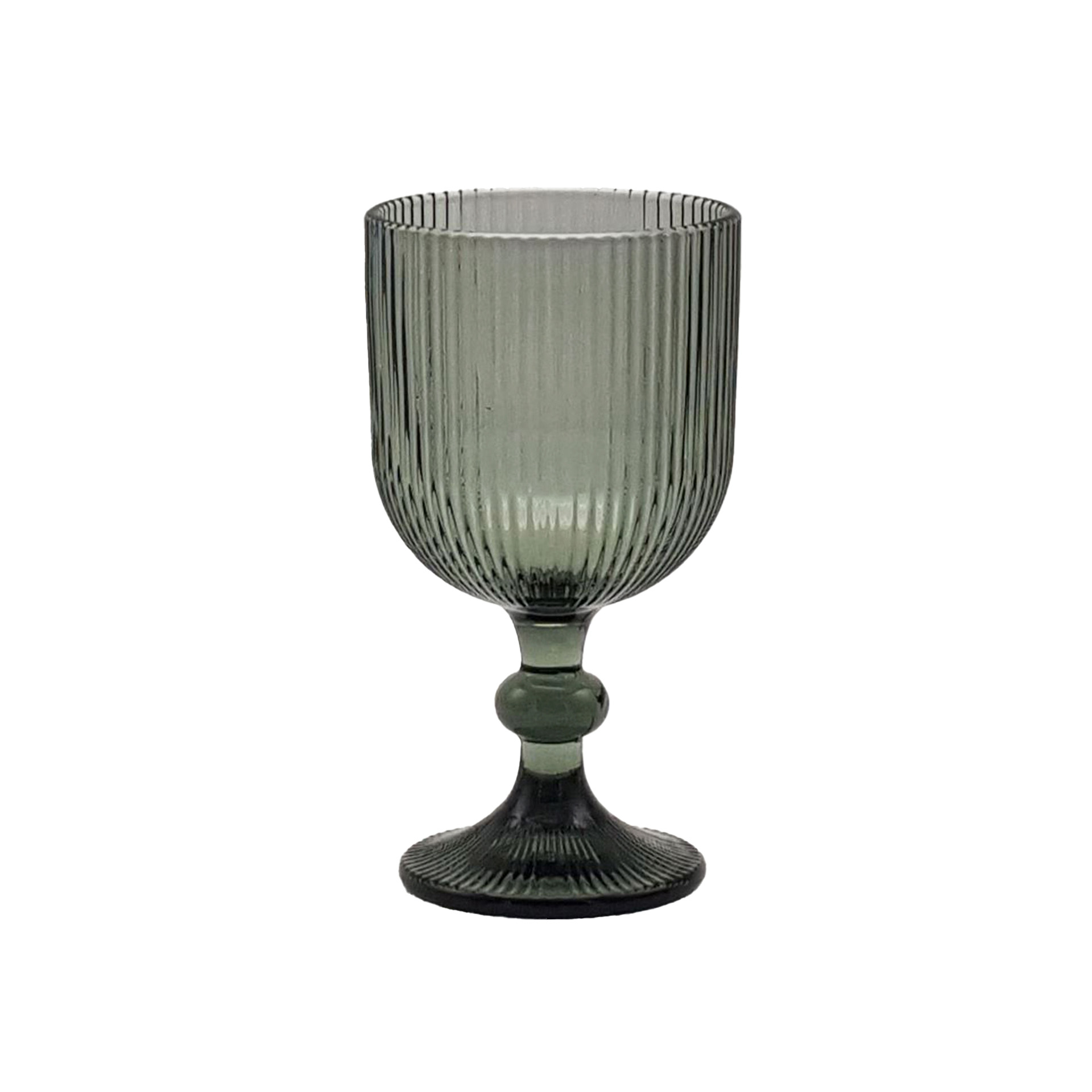 Copo com Pé Stripes Cinzento 330ml 9X16.5cm Pack 6