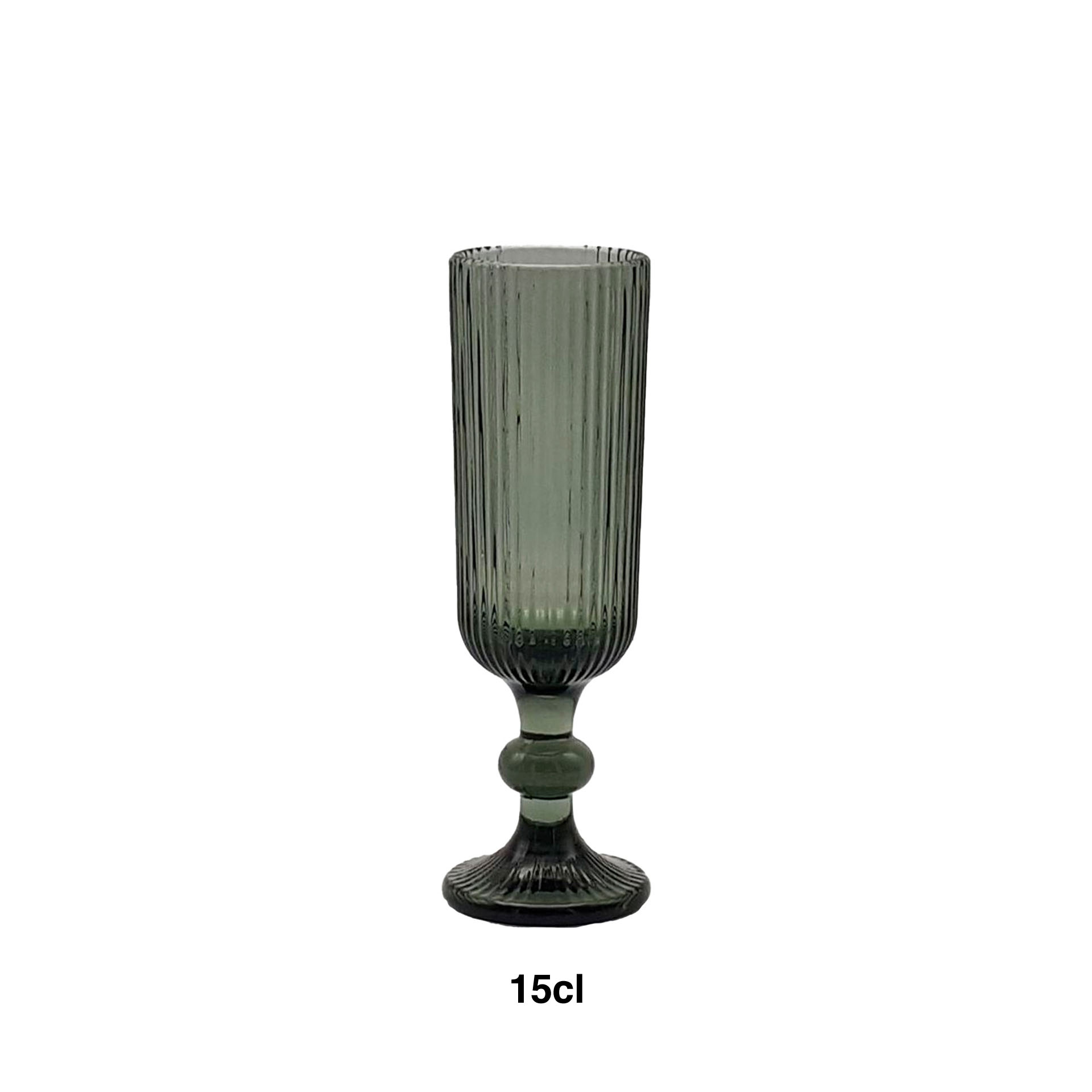 Copo Flute com Pé Stripes Cinzento 150ml Pack 6