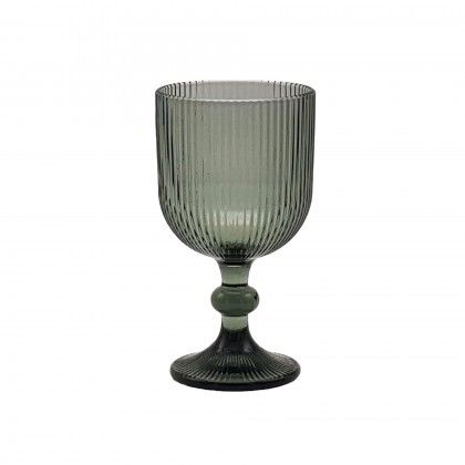 Copo com Pé Stripes Cinzento 330ml 9X16.5cm Pack 6 Copo com Pé Stripes Cinzento 330ml 9X16.5cm Pack 6