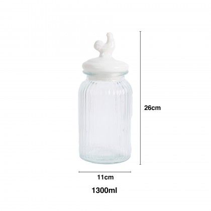 Frasco Galinha Tampa Cerâmica 1300ml 11X26cm Frasco Galinha Tampa Cerâmica 1300ml 11X26cm