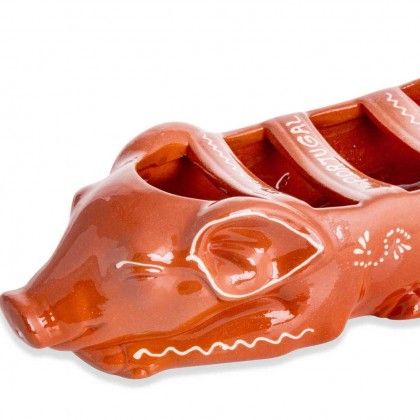 Assador Chouri�os Barro Regional Porco Dormir 30.5cm
