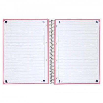 Caderno Espiral Capa Dura Oxford School A4 80 Folhas Quadriculado Cor viva