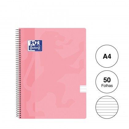 Caderno Espiral Capa Pl�stico Oxford Espiralflex A4 50 Folhas Pautado Pastel