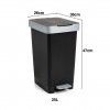 Balde Lixo com Pedal Smart Cor Slida Preto 25L 26X36X47cm