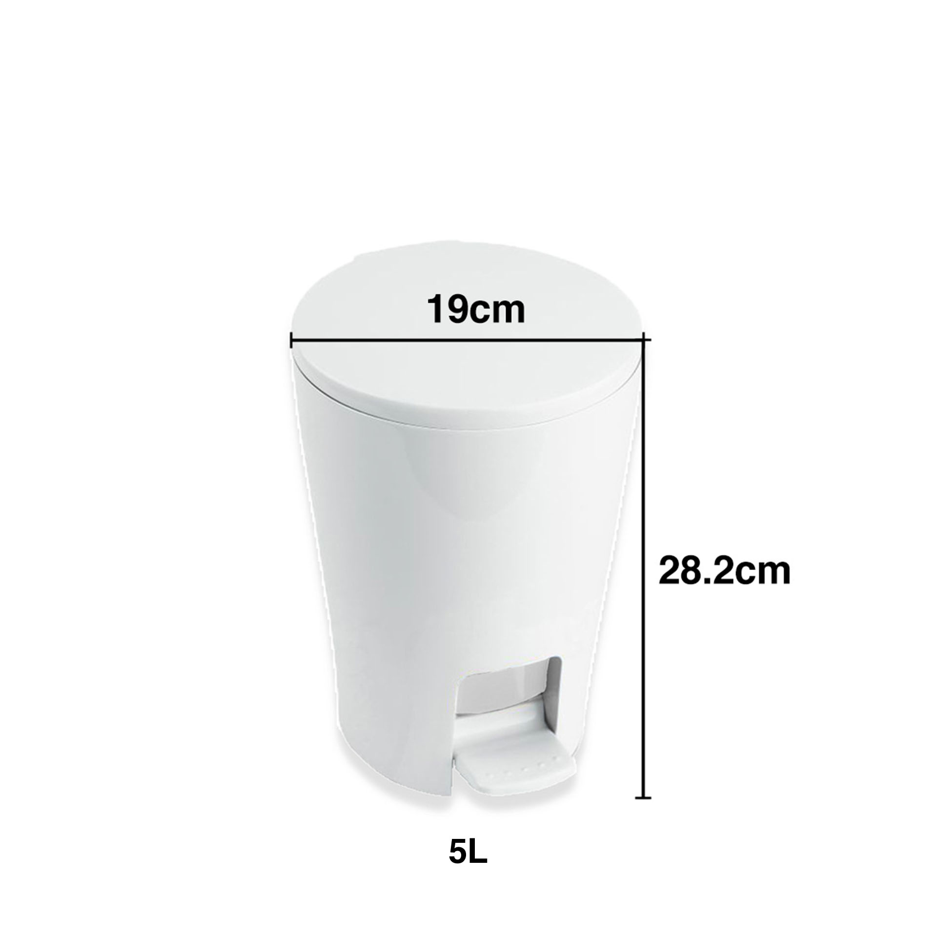 Balde Lixo WC com Pedal Diabolo Branco 5l 19X21X28.2cm