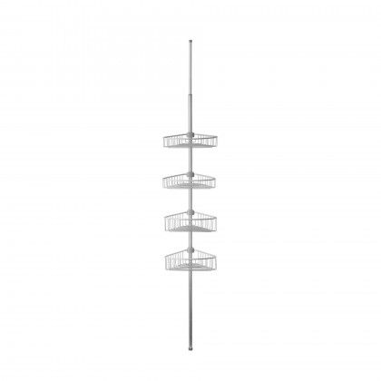 Barra Telesc�pica Alum�nio 4 Cestos WC Prateado 35.5X21.5X270cm