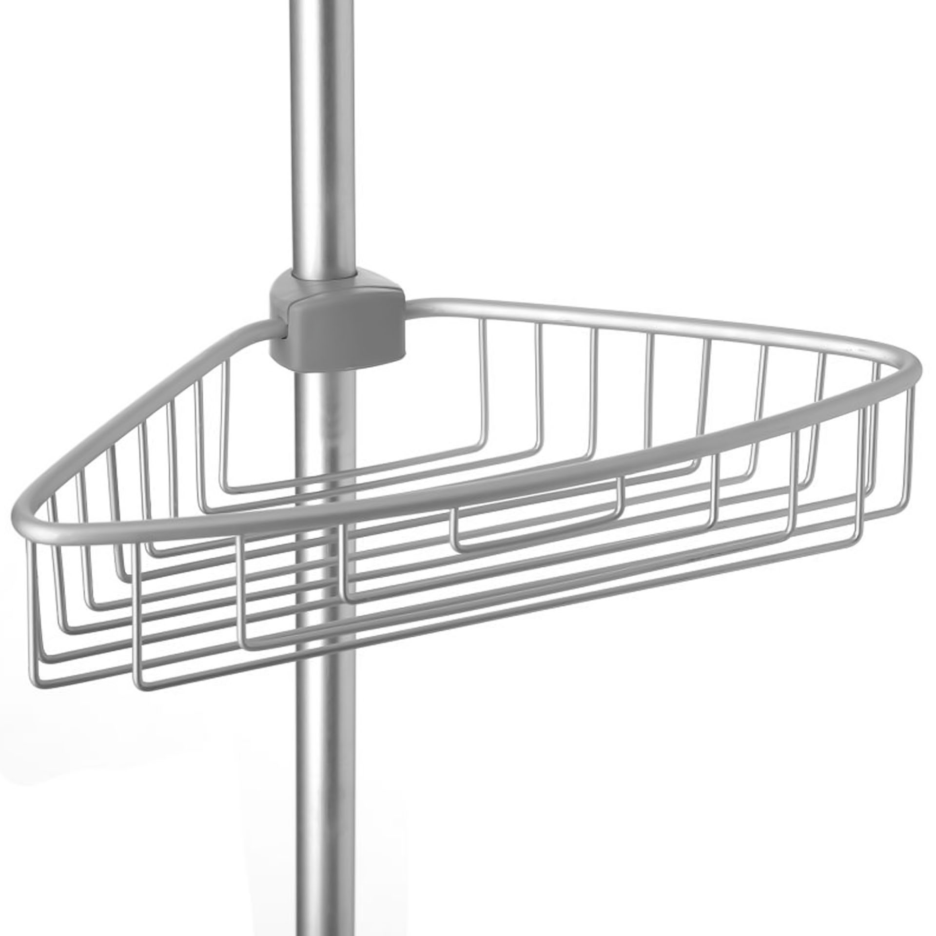 Barra Telescópica Alumínio 4 Cestos WC Prateado 35.5X21.5X270cm