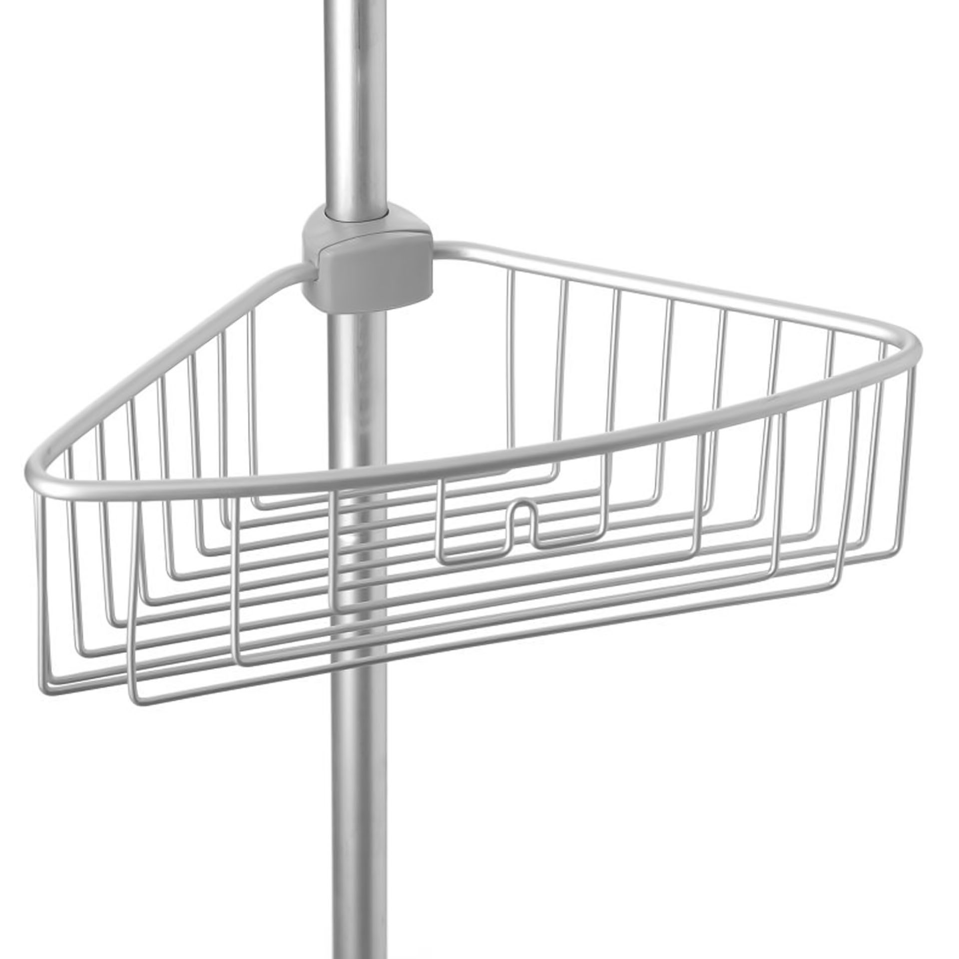 Barra Telescópica Alumínio 4 Cestos WC Prateado 35.5X21.5X270cm