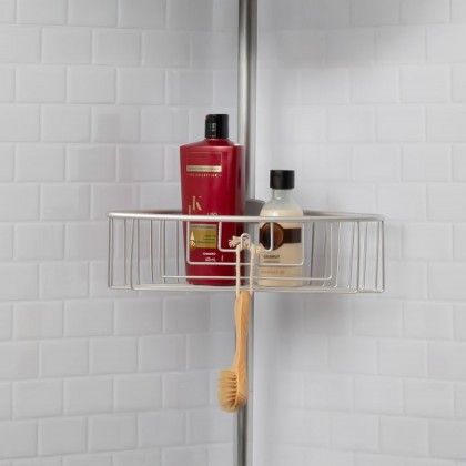 Barra Telesc�pica Alum�nio 4 Cestos WC Prateado 35.5X21.5X270cm