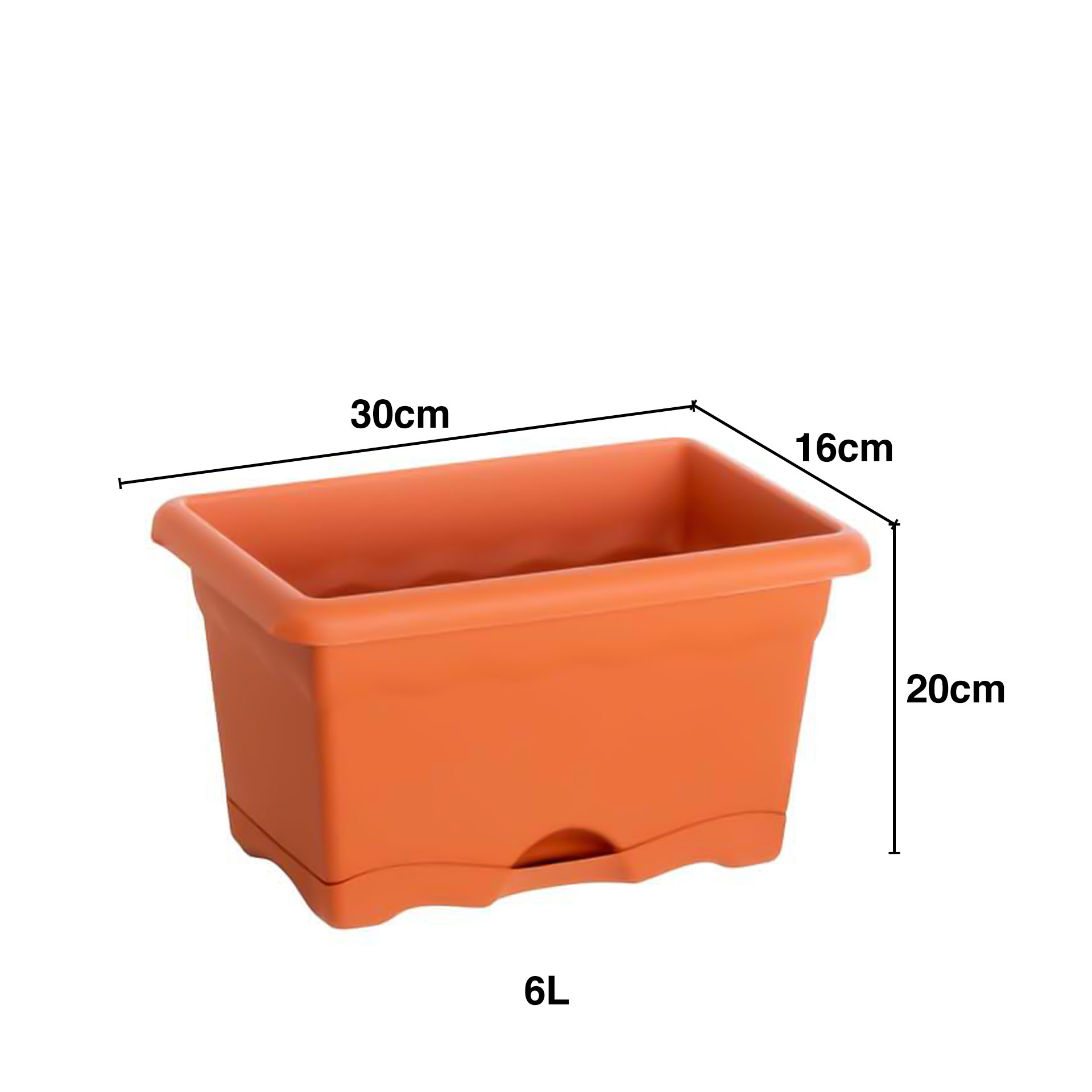 Floreira com Prato Terra Terracota 30X20cm