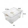 Caixa Arrumos New Box com Fechos e Rodas Incolor / Bege 57L 61.5X44X31cm