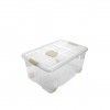 Caixa Arrumos New Box com Fechos e Rodas Incolor / Bege 57L 61.5X44X31cm