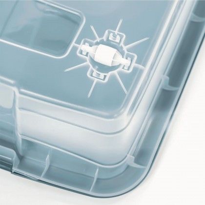 Caixa Arrumos Premium com Fechos e Rodas 90L 75X45.2X40cm