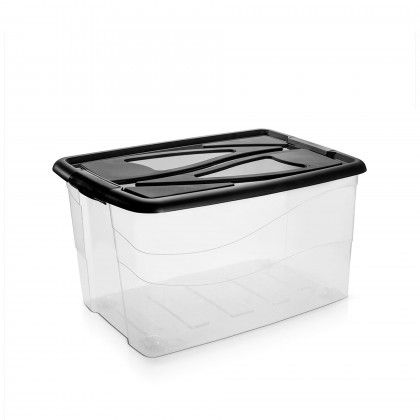 Caixa Arrumos Premium com Fechos e Rodas 90L 75X45.2X40cm