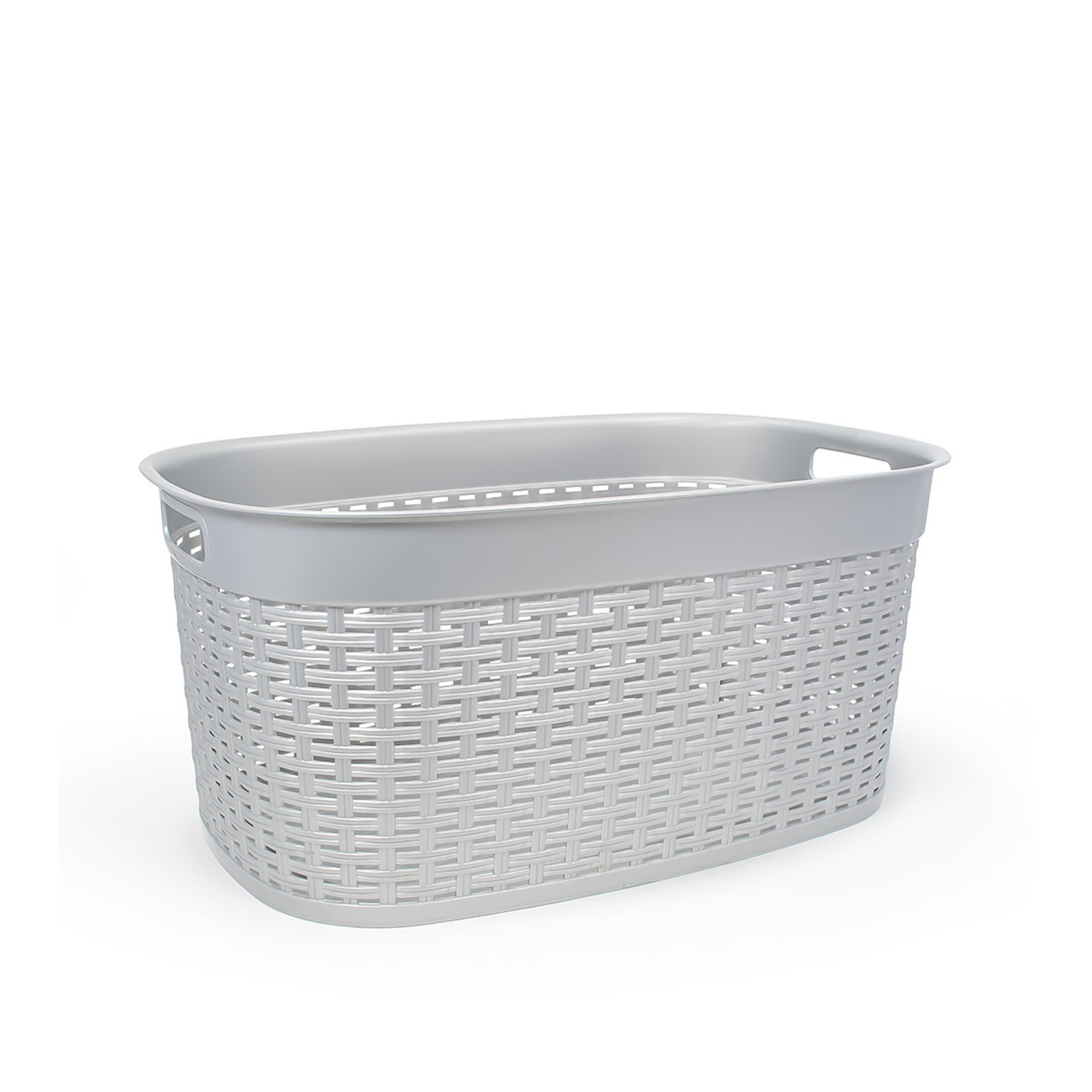 Cesta Roupa Plástico Rattan Cinzento 44l 58X39X27cm