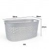 Cesta Roupa Pl�stico Rattan Cinzento 44l 58X39X27cm