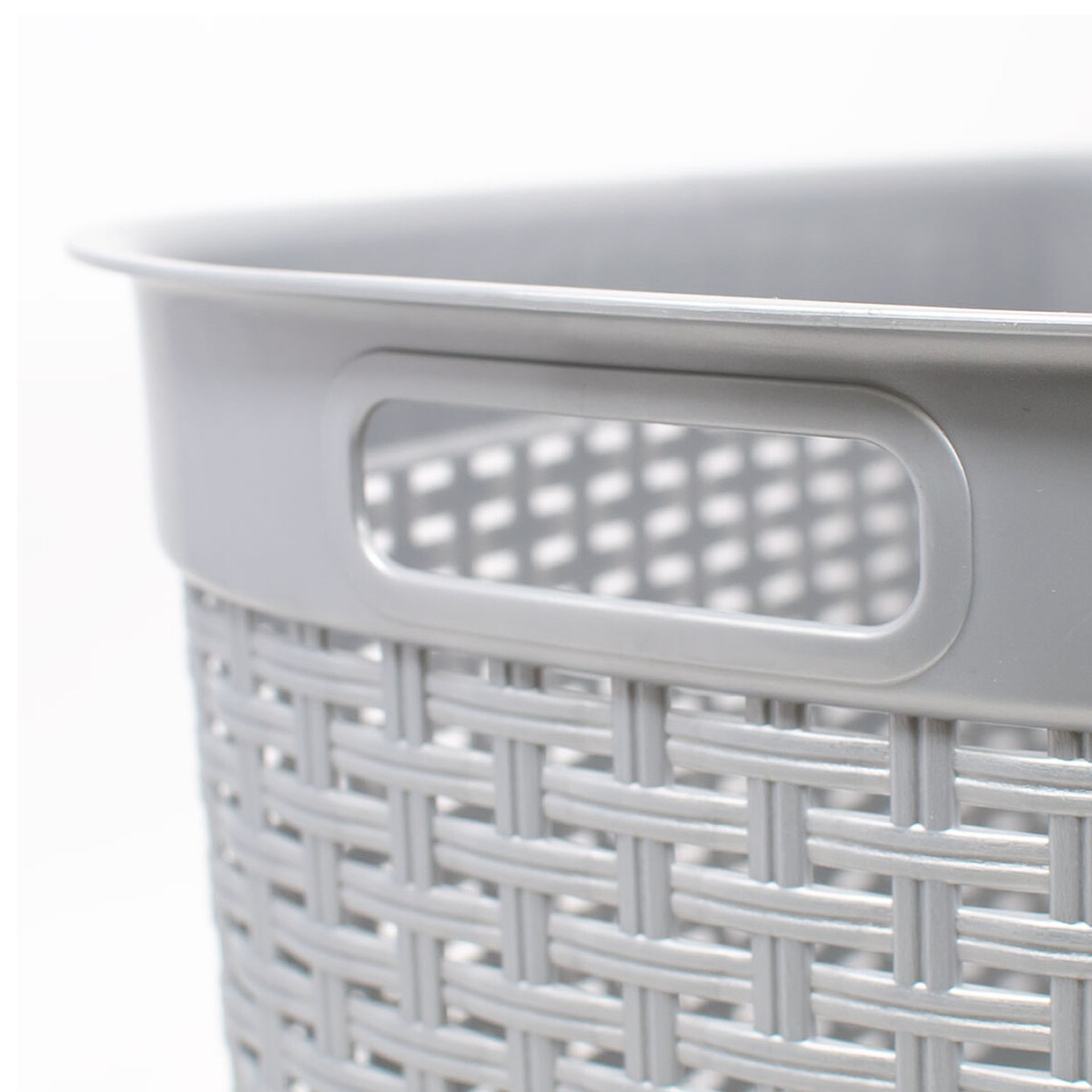 Cesta Roupa Plástico Rattan Cinzento 44l 58X39X27cm