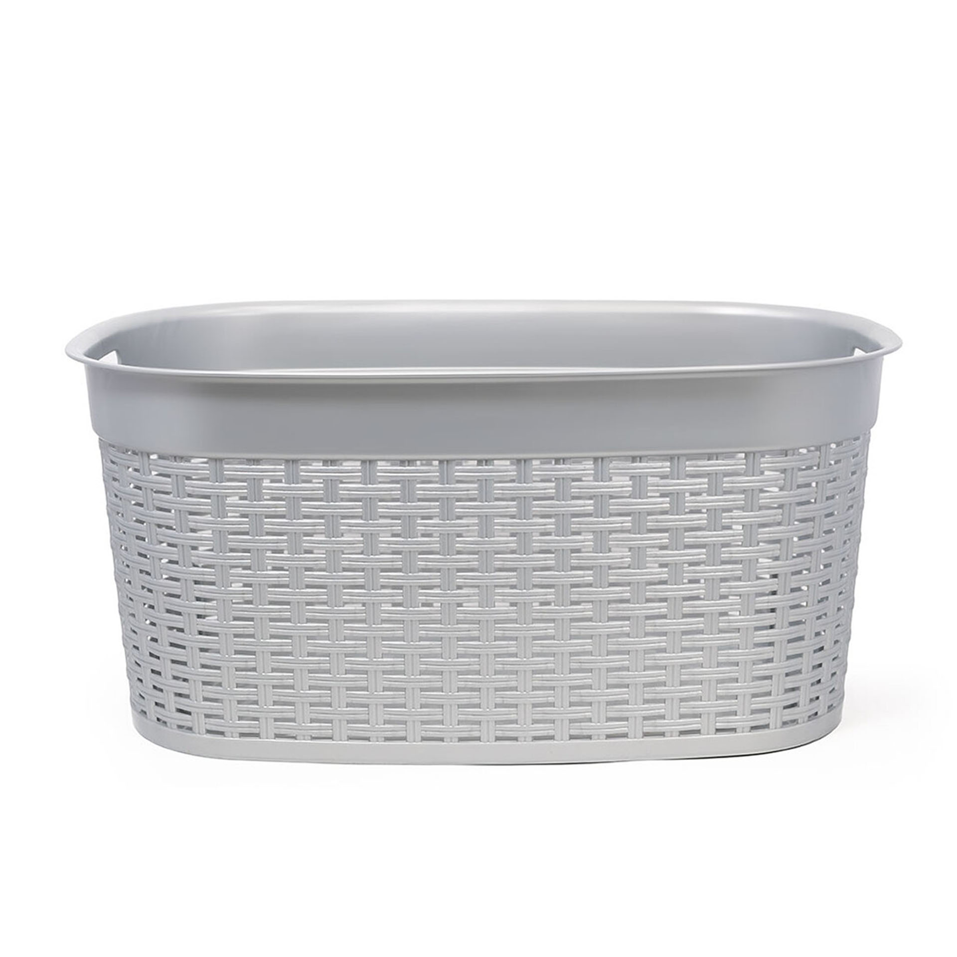 Cesta Roupa Plástico Rattan Cinzento 44l 58X39X27cm