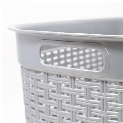 Cesta Roupa Pl�stico Rattan Cinzento 44l 58X39X27cm