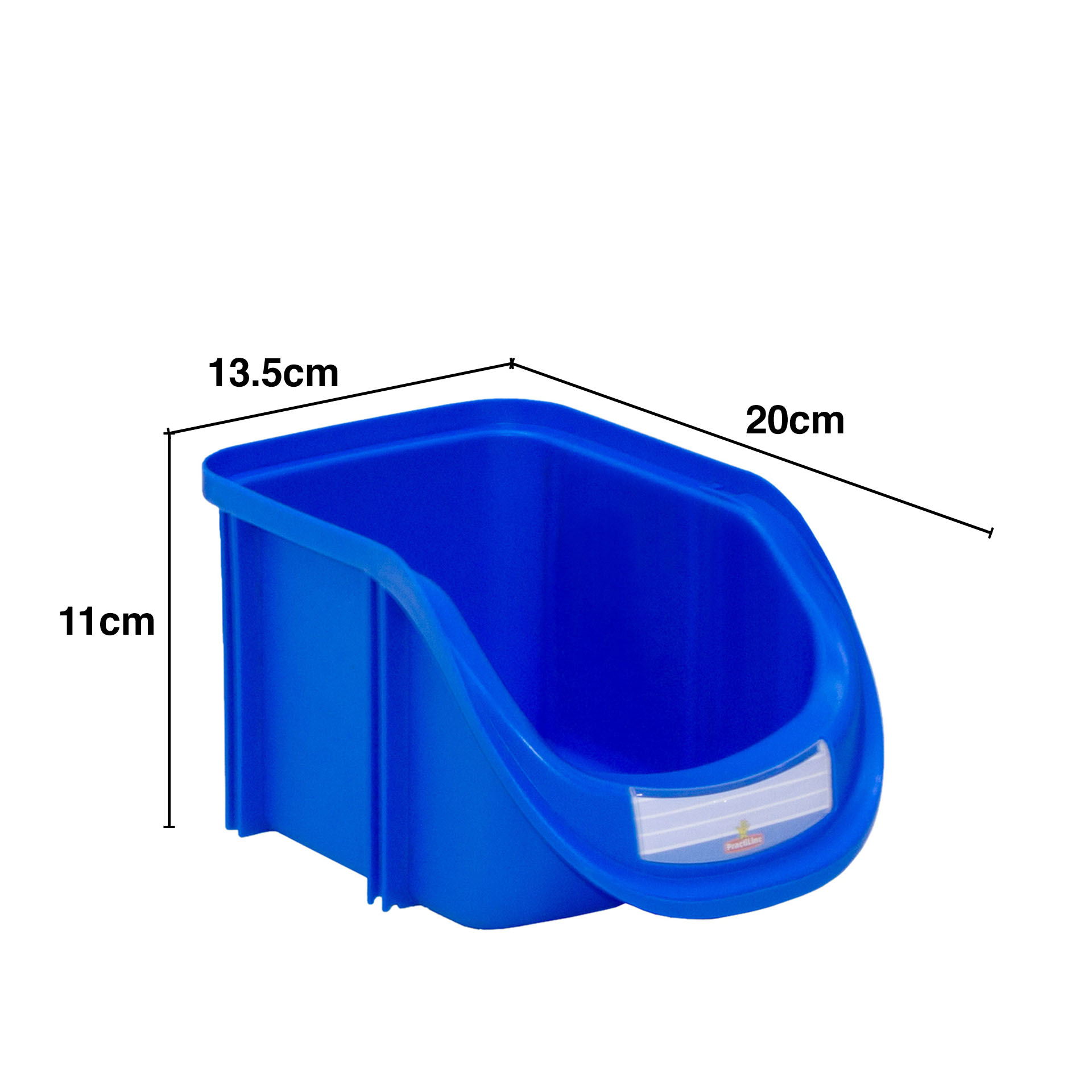 Caixa Organizadora Empilhável Polipropileno Azul 20X13.5X11cm