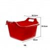 Bacia com Asas Quadralogic Quadrado Vermelho 16l 36.5X42X24.5cm