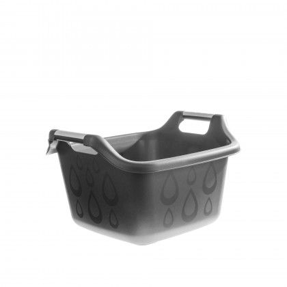 Bacia com Asas Quadralogic Quadrado Cinza 16l 36.5X42X24.5cm