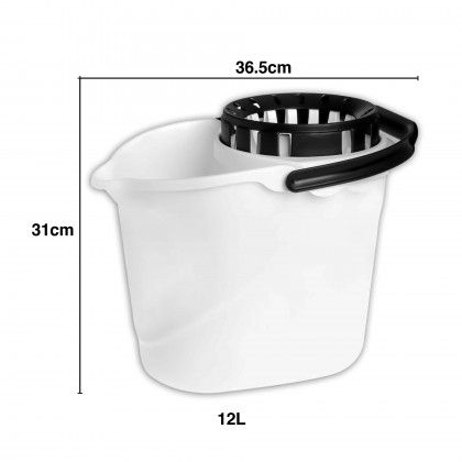 Balde com Espremedor Easydrip Oval Branco 12L 28X36.5X31cm