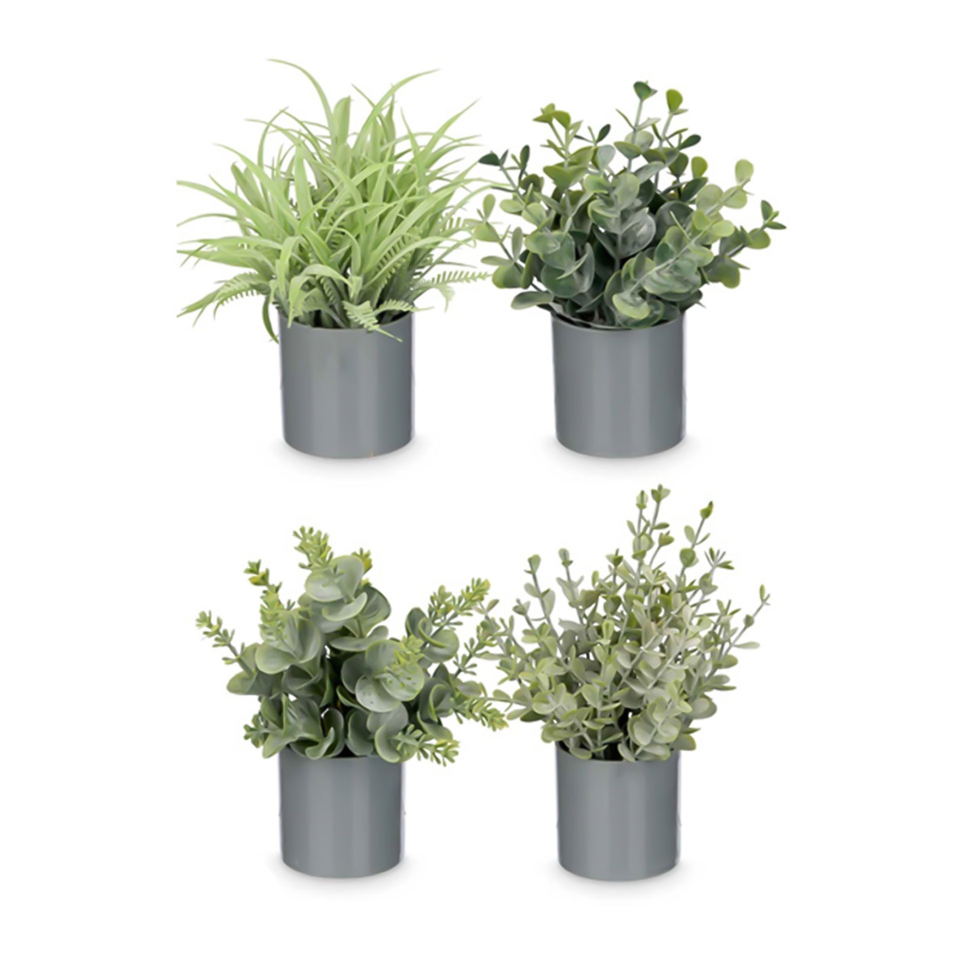 Vaso Planta Artificial Planta Verde Sortida 10X18cm