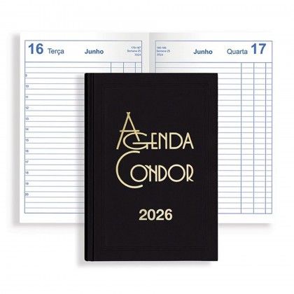 Agenda Di�ria Escrit�rio 2026 Condor Preto 14X21cm
