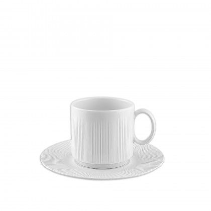 Chávena Pequeno Almoço Verve Wh 26ml com pires 16cm Chávena Pequeno Almoço Verve Wh 26ml com pires 16cm