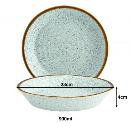 Prato Fundo Rustic Blend Turquesa 900ml 23X4cm