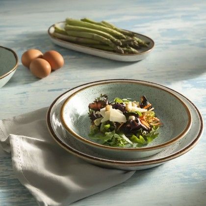 Prato Raso Rustic Blend Turquesa 28X2.5cm