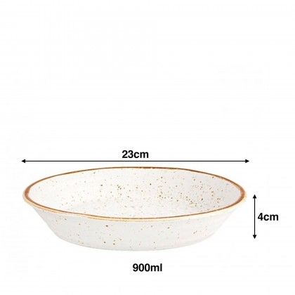 Prato Fundo Rustic Blend Branco 900ml 23X4cm Prato Fundo Rustic Blend Branco 900ml 23X4cm