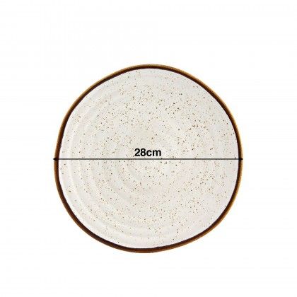 Prato Raso Rustic Blend Branco 28X2.5cm