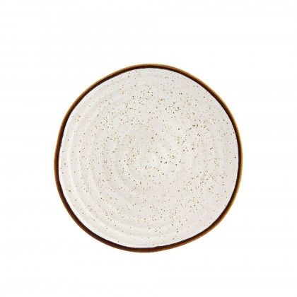 Prato Sobremesa Rustic Blend Branco 22X2.5cm