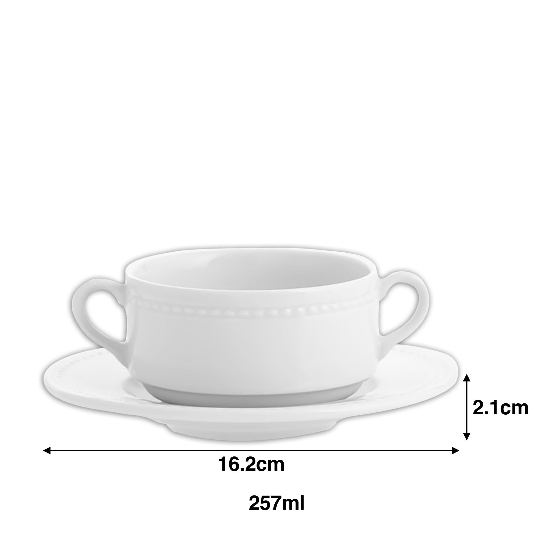 Chávena Consomé Perla com Pires 257ml 16.2X2.1cm