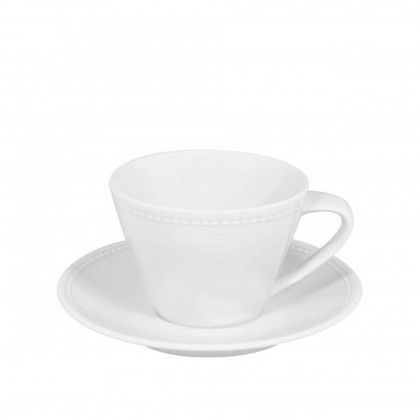 Chávena Pequeno Almoço Perla com Pires Lisa 334ml 17.2X2.4cm Chávena Pequeno Almoço Perla com Pires Lisa 334ml 17.2X2.4cm
