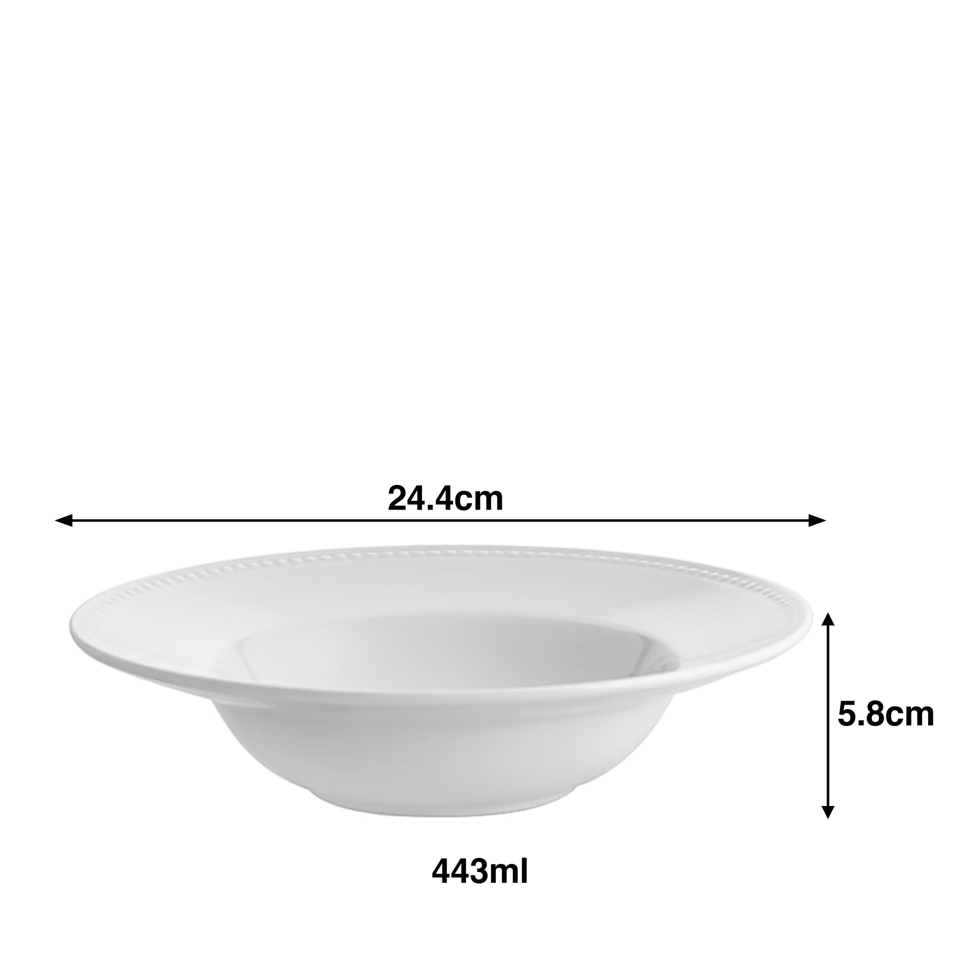 Prato Pasta Perla 443ml 24.4X5.8cm