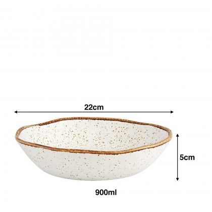 Prato Sopa Rustic Blend Branco 900ml 22X5cm