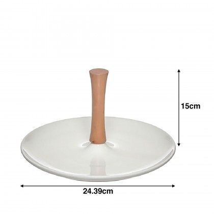 Prato Com Pega Madeira 24.39X24.39X15cm