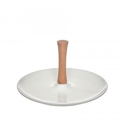 Prato Com Pega Madeira 24.39X24.39X15cm