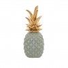 Ananás Cerâmica Branco e Dourado 8X8X23.5cm Ananás Cerâmica Branco e Dourado 8X8X23.5cm