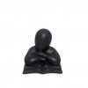 Busto Cermica Mulher Com Livro Preto 12X9X13cm
