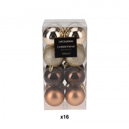 Bola Natal Ambar 5cm Pack 16