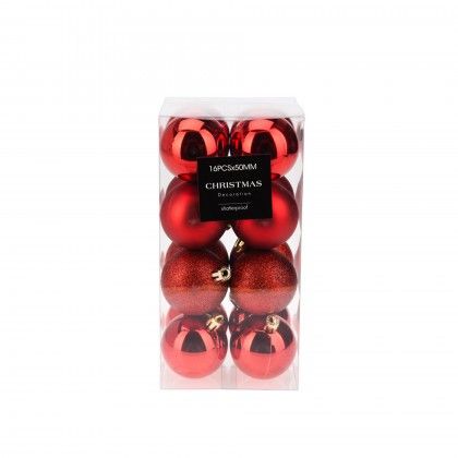 Bola Natal Vermelho 5cm Pack 16